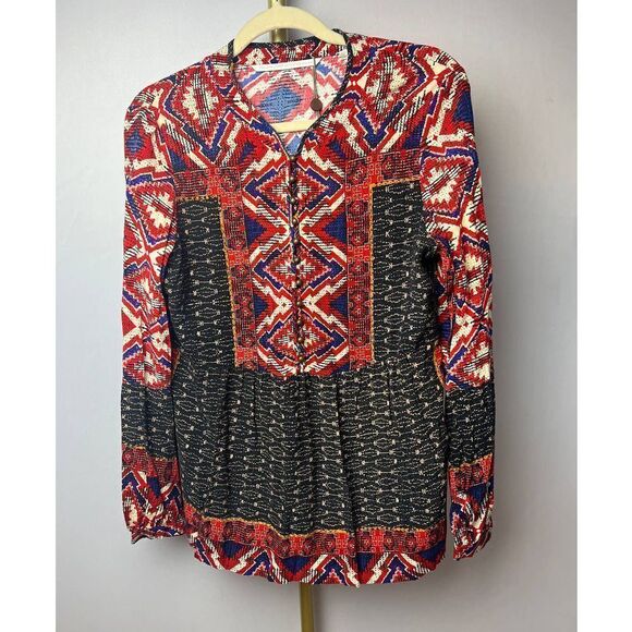 Anthropologie Twelfth Street By Cynthia Vincent Boho Top Sz. L - Picture 2 of 7